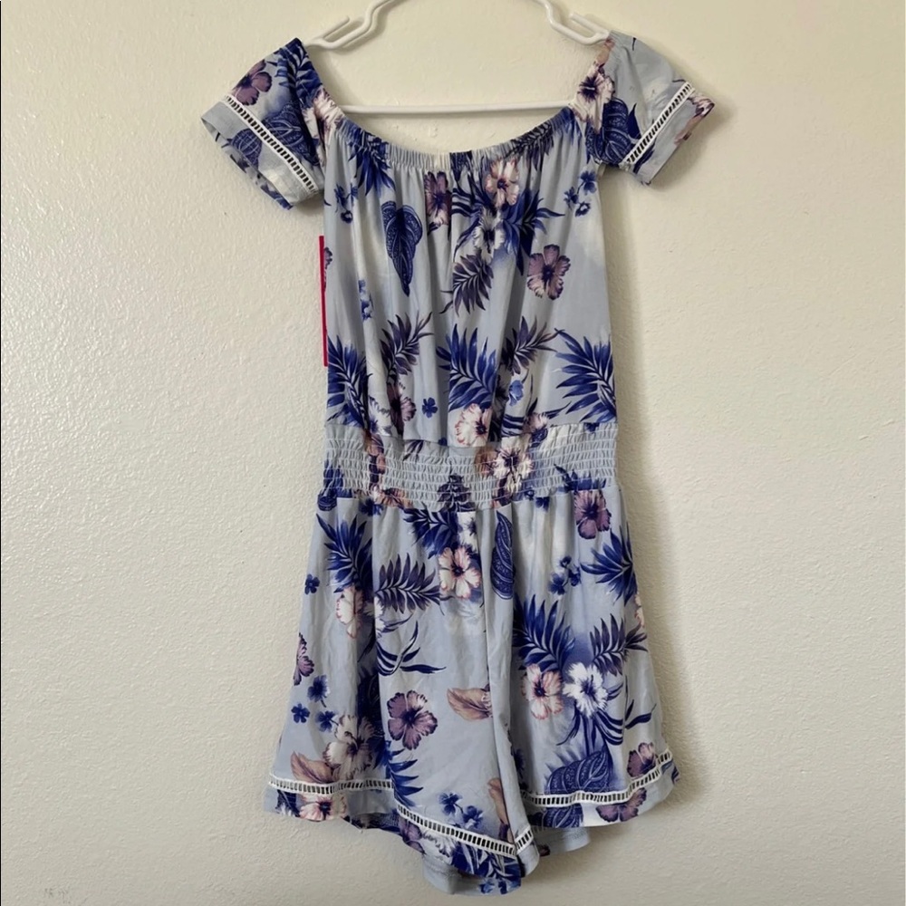 Blue & Pink Floral Romper - Picture 4 of 10